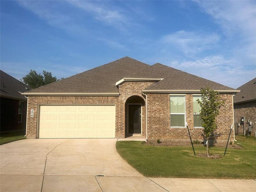 Gorgeous new build! This 4-bedroom, 2-bath, 2-car garage home is located in the highly sought-after Providence Village within the Foree Ranch neighborhood. Just minutes from parks, trails, shopping, entertainment, and Aubrey schools, this home offers both convenience and charm.
Beautiful luxury vinyl flooring flows throughout the main living areas, adding warmth and durability. The gourmet kitchen features quartz countertops, a spacious island, and a gas cooktop, opening to a large family and dining room—perfect for entertaining. Three secondary bedrooms are located off the foyer provide versatility for a home office or guest accommodations. Luxurious owner’s suite is tucked to the side of the home, boasts dual sinks, a large walk-in shower, and a walk-in closet.
A large private backyard invites outdoor gatherings, complete with a covered patio and plenty of green space for play.