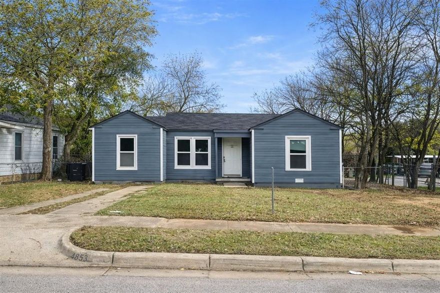 Welcome to 4853 Vinetta St! This 4 bedroom 2 bath home sits on a corner lot, offering extra outdoor space. Featuring a practical floor plan and comfortable living areas, this home is perfect for everyday living. Enjoy a convenient Fort Worth location with easy access to shopping, dining, and commuting routes. Check it out!
