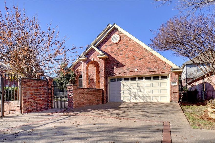 This Charming Single Story Garden Home in the sought-after Meadowmere Courts sits on a Corner Lot in a Gated Community right in the Heart of Fort Worth’s Cultural District, just minutes from the Museum District, West 7th, Central Market, Restaurants, and Shopping and Dining in Clearfork. Perfect for travelers, it offers Low-Maintenance Living with the HOA taking care of the Gated Entrance, and Lawn upkeep. Relax or Entertain outdoors in your own Private Courtyard, or enjoy the Side Covered patio off the Breakfast Area. The attached 2-car Garage provides secure parking and extra storage. Inside, high ceilings with crown molding and a spacious living area filled with natural light create a welcoming atmosphere, complete with a gas log fireplace. The Dining Room is versatile, currently being used as an office. The open kitchen features new Stainless Steel Appliances, ample cabinetry, and generous counter space, Refrigerator will convey.  Newly Fiber Optics has been installed for optimal service.  Bedrooms are roomy, with the Primary Suite boasting a Garden Bub for unwinding, with a separate Shower. Homes in Meadowmere rarely hit the market, and the HOA keeps the neighborhood beautifully maintained, making this a true rare find.