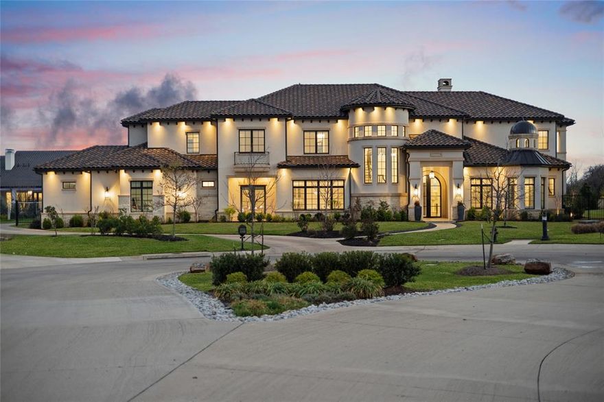 Tucked within a prestigious gated community on a quiet Westlake cul de sac, 2202 Barcelona Court offers a rare blend of privacy, luxury, and everyday livability. Custom built by Pentavia Custom Homes in 2020 on a sprawling .76-acre lot, this exceptional estate is zoned to Carroll ISD w the option to attend Westlake Academy offering an unmatched combination for discerning buyers. Designed to live as beautifully as it entertains, this home features 6 spacious bedrooms, 7 full baths, and 2 half baths, each bedroom with its own en-suite for comfort and privacy. A grand, light filled, vaulted entry introduces a series of thoughtfully curated living spaces, including a media room, executive office with sitting area, great room and inviting family room. The chef’s kitchen anchors the home w an oversized quartz island, Wolf gas range, Sub-Zero refrigerator, Miele coffee system and a fully equipped prep kitchen, ideal for hosting and seamless living. A sliding glass wall extends the space outdoors to the patio with motorized ghost screens, creating true indoor outdoor living. The primary suite is a private retreat with a two way, marble fireplace, sitting area and a spa inspired bath featuring a soaking tub and oversized walk in shower. A separate entry guest suite offers flexibility for multi-generational living or long term guests. Upstairs a statement lounge featuring a hidden, speakeasy-style entrance is complemented with a wet bar, balcony, and powder bath. Privately situated on the opposite side of the upper level, a second game room with wet bar and balcony, dedicated study area, and four spacious bedrooms. Designed for a resort style lifestyle, the backyard features a pool and spa, fire pit, putting green, outdoor kitchen and expansive entertaining areas. A detached gym with full bath offers casita potential. With smart home features, room to expand garage capacity, and a prime Westlake location near Southlake Town Square and DFW Airport, this is a rare opportunity.