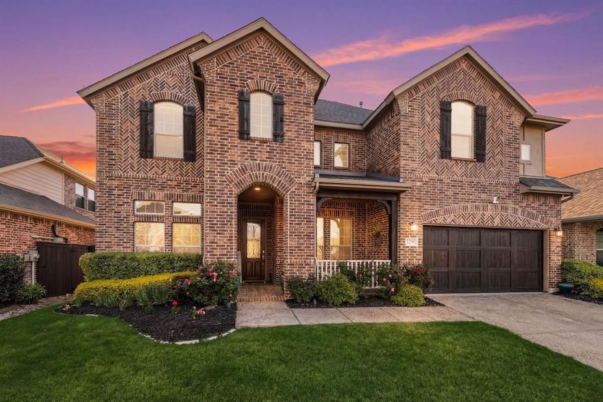 This is the home you've been looking for! Beautifully maintained, one-owner home in the highly sought-after Savannah community, offering tons of space, thoughtful upgrades, and timeless design.

Built in 2017, this expansive residence features 4 bedrooms, 3.5 bathrooms, a dedicated office (can easily use as 5th bedroom), and a formal dining room. The grand staircase creates a striking first impression, while the open-concept layout showcases a massive kitchen and living area filled with natural light.

Upstairs, you’ll find three more bedrooms, a spacious game room and a large media room, providing the perfect setup for entertaining or relaxing with family.

The home is loaded with upgrades, including custom closets and millwork throughout, an upgraded primary shower, whole-home water softener system and much more. Step outside to enjoy the largecovered patio and backyard with plenty of room to play, entertain, or unwind.

Ideally located in Denton ISD, just 3 miles from the PGA World Headquarters, HEB and tons of amenities also offers with easy access to Hwy 380, this home combines convenience, comfort, and space in one of the area’s most desirable neighborhoods. This won't last long!