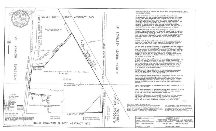 Prime commercial development opportunity in a high-traffic corridor! This approximately 12.02-acre tract is ideally located just off I-35 near the Hwy 82 interchange in Gainesville, TX, offering excellent visibility and convenient access. The property provides strong exposure to interstate traffic and is well positioned for a variety of commercial uses, including storage buildings, hotel, restaurant, retail, or service-oriented development.  This property is within minutes of the famous Winstar World Casino.

The size and location make this tract suitable for single-user or multi-tenant projects. Surrounded by established commercial activity and benefiting from regional growth along the I-35 corridor, this property presents an excellent opportunity for investors, developers, and business owners seeking a strategic North Texas location.