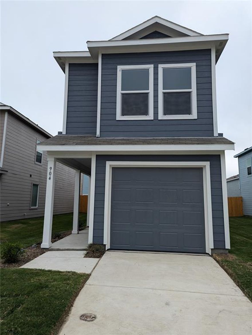 Make ready in progress, approximately 1 year old home.  4Bedrooms, 2.5Bathrooms, 1car garage, 2story home.  Includes refrigerator, washer, dryer and fenced backyard.   This thoughtful layout has all bedrooms and laundry on 2nd level, Living-Kitchen-Powder Room on 1st floor.  Includes community FisionX internet service, community pool and park and community basketball court.  Kitchen has sleek shaker style white cabinetry granite, countertops, ENERGY STAR appliances, and energy efficient LED lighting.   Upstairs bathrooms have granite counters, tile floors, and stainless steel fixtures.   Energy efficient with insulated air ducts, programmable thermostat, LED lighting, and low E glass windows.   Ready for immediate move in.  Garage Door Opener and Blinds installation in progress.