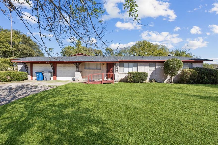 This 3-bedroom, 2-bath Dallas home, nestled on a large corner lot, is ready for you to make your own! Offering endless potential, this property provides a versatile floorplan that serves as the perfect blank canvas to fit your lifestyle. The spacious living and dining rooms are ideal for entertaining guests or creating an inviting everyday gathering space. The Texas-sized primary bedroom is truly unique—featuring a beautiful stone fireplace and a private ensuite bath. This impressive room can easily be converted into a cozy family room or multipurpose retreat to fit your needs. Generously sized secondary bedrooms and an additional full bath provide plenty of space for guests. Enjoy the HUGE backyard shaded by mature trees—perfect for relaxing, gardening, or hosting weekend barbecues. Extra large lot extends beyond the fence line on both sizes of the property (last two pictures). With its spacious layout, prime corner lot location, and endless possibilities, this Dallas gem is ready for your personal touch! 3D tour available online.