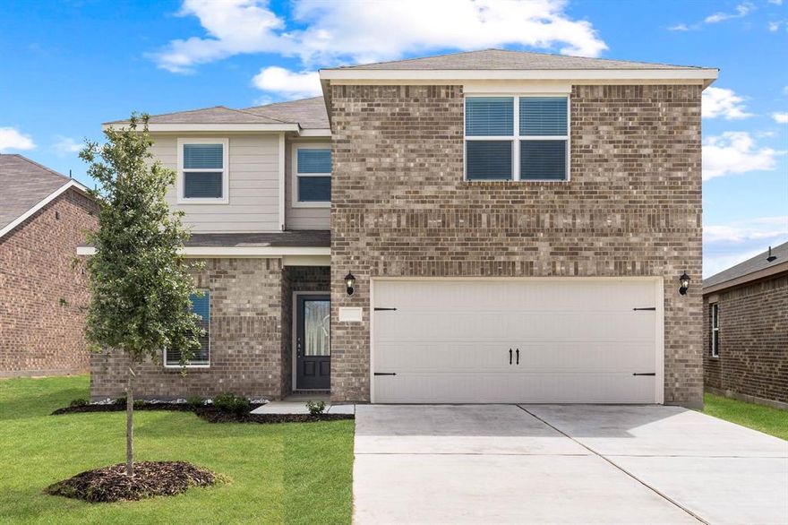 The two-story Driftwood plan offers space and comfort with five bedrooms, two-and-a-half bathrooms on a 10,000 SF lot! The functional layout features open living spaces, connecting the family room to the kitchen and dining areas. The kitchen boasts granite countertops and stainless-steel appliances, while the adjacent dining room is great for family meals. The family room is a cozy space to relax and spend time with family. The secluded downstairs master suite includes a large bedroom, private bathroom and walk-in closet. Upstairs, secondary bedrooms with walk-in closets and a versatile loft provide additional comfort and adaptability for various needs. The Driftwood's design ensures a balance of style, functionality and space for a family lifestyle.