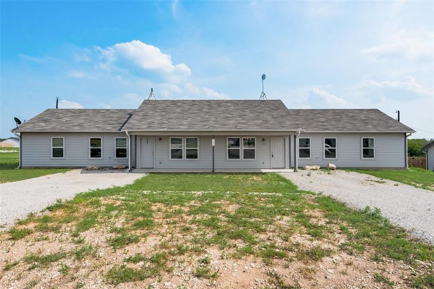 Don't miss this modern home in a country setting. Located just minutes away from downtown Decatur and close to highway 287 and 114 for easy access to Alliance Town Center, Texas Motor Speedway, etc. Enjoy the peace and quiet of the country with the luxury of newer construction.  Plenty of open space around for walking the dog or evening sunset strolls. The only utility bills you will have are electricity and internet! Fenced-in backyards, driveway, wired for flat-screen tv, built in microwave, and more! Each unit has its own laundry room. Security deposit starts at $1,000.  This unit will be available Mid November 2023.