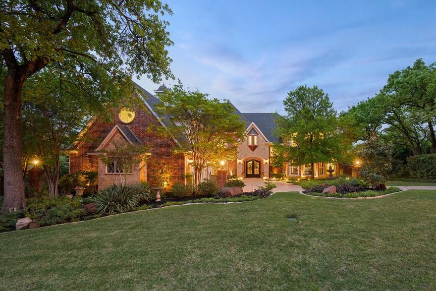 Gorgeous remodel with amazing upgrades! Stunning curb appeal with lush landscaping, mature trees, & circle drive, on a cul-de-sac. Craftsmanship throughout with incredible detail. Hand-scraped hardwood, Crestron Home Automation system, and automatic blinds. Kitchen boasts high-end appliances, SubZero built-in fridge-freezer, Milano oversized gas cooktop with griddle, quartzite, and butler's pantry with built-in wine cooler & wet bar! Family Room featuring a floor-to-ceiling stone FP, vaulted beamed ceilings with built-in speakers, and views of the backyard oasis. Primary retreat amazes with FP, patio access, and spa-like bath. Guest Bed, Powder-Pool Bath, and Bonus Room with cedar closet down. Upstairs has gorgeous beams, Gameroom with wet bar, Powder Bath, and 2nd Office. Entertaining is easy year-round in this outdoor covered living space with FP and built-in grills, saltwater pool & spa with waterfall! 2 upgraded Tankless WHs, 3 HVAC units replaced 2021-2022, and Radiant Barrier!