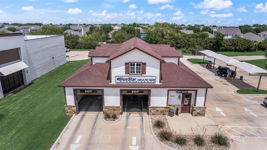 This Providence Village, Texas car wash offers a strong opportunity for an owner-operator looking to step into an established, fully equipped operation. The property features two in-bay wash tunnels, including one touch-free bay and one soft-touch bay with triple filtration systems giving customers multiple wash options to fit their preferences.  Positioned along Highway 380 in Denton County, the site benefits from excellent exposure in one of North Texas’s fast-growing areas. Highway 380 reported an average daily traffic count of approximately 41,800 vehicles providing steady visibility and customer access.  The business is set up for 7 day a week car wash operations, weather permitting. 
The property also includes two indoor pet wash bays, available daily from 7:00 AM to 10:00 PM, adding another convenient service line for customers and an additional revenue source for the owner.  On-site improvements include two POS systems, covered vacuum stations, an equipment and chemical room. Together, these features create a practical, turn-key setup for continued car wash and pet wash operations.