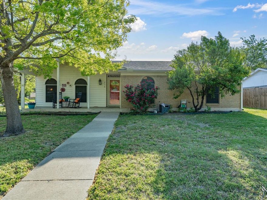 Welcome to this charming and updated home situated on a spacious corner lot in the heart of Burleson. With a large yard and a welcoming front porch, this home offers plenty of outdoor space to relax, entertain, or simply enjoy the neighborhood atmosphere.

Step inside to discover a stylish and functional interior that has been thoughtfully updated for modern living. Recent improvements include brand new carpet and roof in 2026, giving you peace of mind for plenty of years of future use. The layout features a formal dining room with elegant French doors that open to the backyard—perfect for gatherings or enjoying a quiet meal with a view.

Whether you're sipping coffee on the porch or hosting guests in the oversized backyard, this property offers versatile living inside and out. Located near a neighborhood park and just minutes from I-35, you'll enjoy quick access to shopping, dining, and commuting routes while still having the comfort of a peaceful residential setting.

With its move-in ready condition, generous outdoor space, and prime location, this home is a true standout in Burleson.