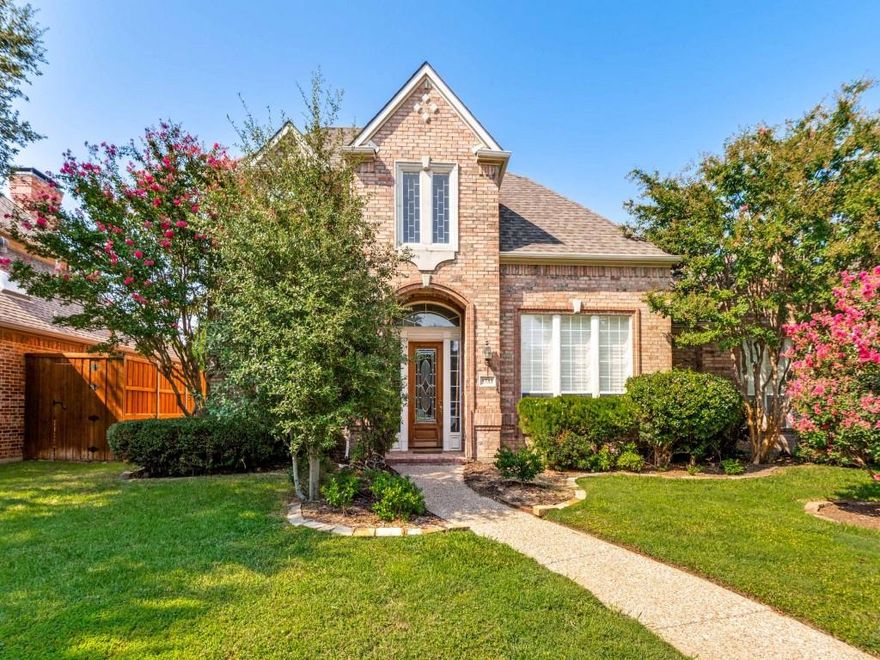 Charming home in prime Plano location!   Walking distance to Brinker, Renner, Plano West, Windhaven Park & Tom Muehlenbeck Center. Light & bright floor plan with 2 BR down—one perfect as a study. Kitchen features granite, gas cooktop, island, breakfast bar, menu desk & butler’s pantry. Primary suite has bay window sitting area with pool view. Backyard retreat offers covered patio, pool & gated play yard. Home needs updates—great opportunity to customize in sought-after neighborhood!