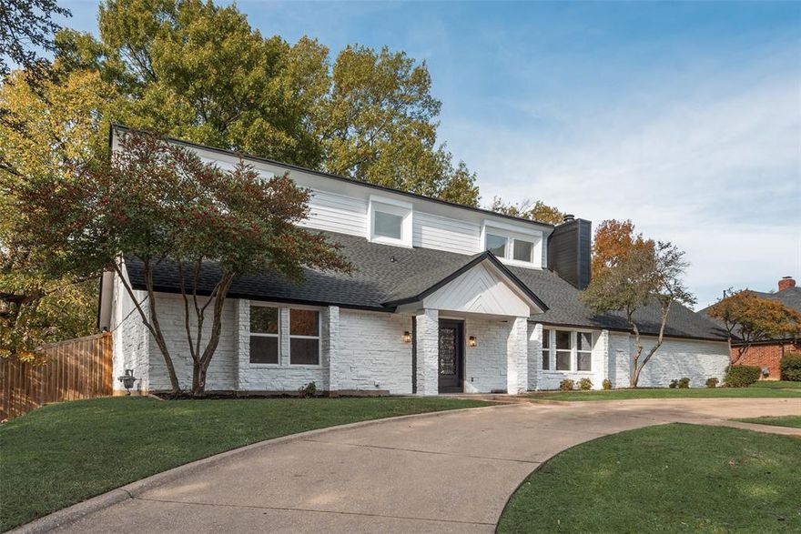 Step into refined living with this fully reimagined 4-bedroom, 3-bath residence, nestled on a generous half-acre homesite within the highly acclaimed Hurst - Euless ISD. Every element of this home has been meticulously curated to deliver modern luxury, exceptional comfort, and lasting value.
From the curb appeal, the property impresses with a new 40-year architectural shingle roof, fresh exterior and interior paint, and a convenient circle drive offering both style and functionality. Inside, discover a seamless blend of design and innovation — with new Low E windows, a completely brand new HVAC system, and a new hot water heater ensuring efficient living. The chef-inspired kitchen is the heart of the home, showcasing all-new custom cabinetry, stainless steel LG appliances, and sleek, stylish granite countertops. Each bathroom echoes the same sense of luxury with designer finishes and thoughtful attention to detail. Throughout the home, you’ll find LUX vinyl flooring, stain-resistant carpet, and sophisticated decorative lighting — complemented by new doors, trim, window seals, and baseboards that tie the modern design together. Even the finishing touches — updated switches and plugs — reflect the precision of a total renovation. Offering a functional, flowing floor plan and a spacious outdoor retreat, this move-in-ready property delivers the perfect balance of elegance and practicality. Experience a home that feels brand new on a tree lined half acre lot — in one of Bedford’s most desirable and convenient neighborhoods with No HOA. Located less than 10 minutes from DFW airport & American Airlines corperate HQ, 20 from minutes AT&T Stadium, Globe Life Park, Texas Live, Six Flags, General Motors, Bell Helicopter, and Lockheed Martin.