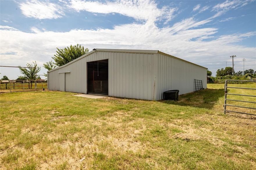 Welcome to 207 Lazy B Lane in Springtown TX. This well laid horse property on 12.840 acres. You will find the charm and convenience of the horse facility from the turn out lots, barn wash rack, stalls with runs, horse walker, round pen, coastal fields, shop, covered carport. The home is 3 bedrooms and 2 bathrooms with open concept of the kitchen, living area and utility room. The front has a covered porch and a covered deck that goes all the way across the back the back of the home with a handicap ramp. The home has a metal roof. There is a water well and city water. A 3 stall carport attached to the 20x30 etal shop with electricity. The property has great fences for livestock. Automatic water troughs in the run offs of the stalls. Great location just 4 minutes to downtown Springtown! Move in Ready! Bring ALL offers, Seller is Motivated to Sell!