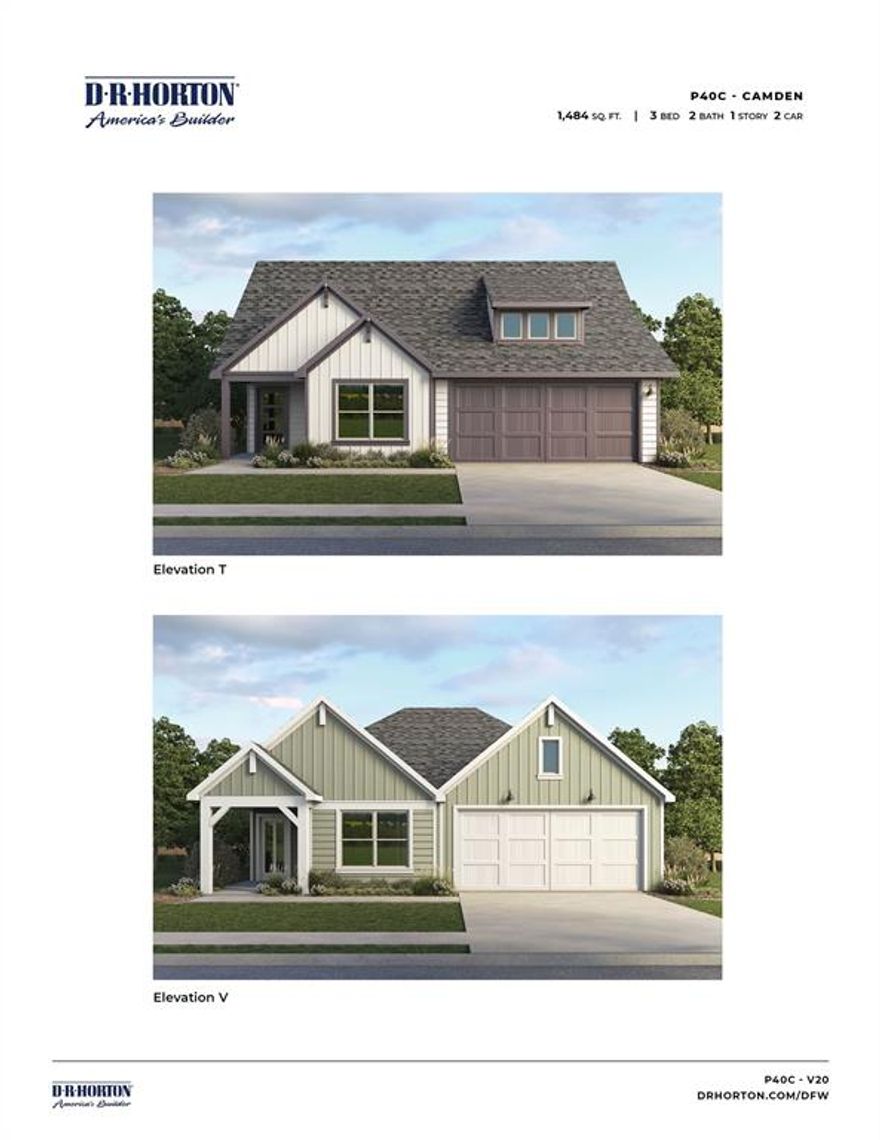 New construction by D.R. Horton. Our P40C Camber Plan is in Windrose located within the rapidly growing city of Pilot Point. This is a 1 story 3 bed 3 bath with an open concept floorplan. Home on a large lot will feature waterproof laminate plank flooring, quartz countertops, and stainless steel appliances. Smart home included.