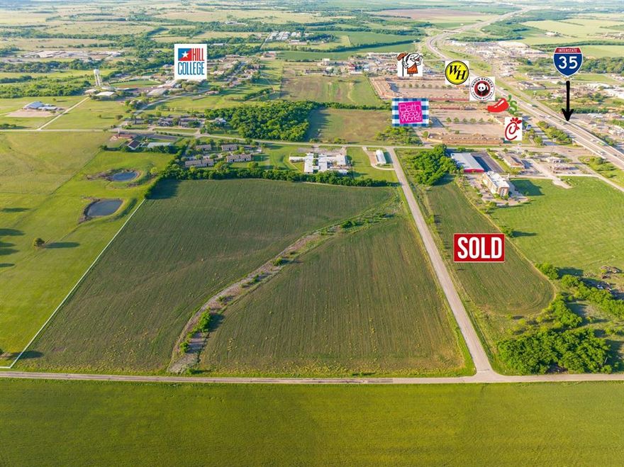 PRIME COMMERICAL LAND OFF I-35 IN HILLSBORO...This tract of land is east of I-35 not far behind Lone Star Cafe-Bingo Hall and across to what formally used to be Outlet Mall in Hillsboro. This 29.22 acres can be subdivided into 2 or more parcels.  The land is located in the City limits of Hillsboro so water and sewer are available. Great location for Strip Center, Business-Office Complex, Hotel, Retail Center, etc. Easy commute to Dallas, Ft. Worth or Waco.  Newly built Bucee's and more businesses under construction as we speak. Hillsboro is a growing community so bring your vision and come grow with us!!