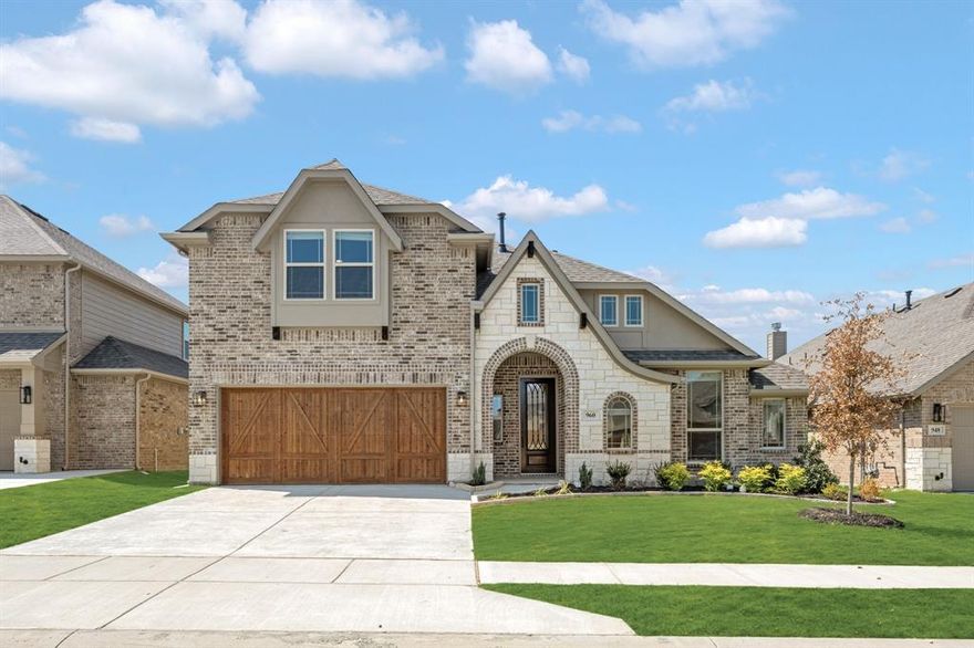 NEW NEVER LIVED IN HOME! Move-In Ready NOW! Bloomfield's Carolina IV is a stunning home that truly stands out with its brick and stone exterior, stylish upgraded 8-foot front door, and inviting rotunda entry, all nestled on an oversized lot that provides both space and privacy. A charming cedar garage door adds to the elevated curb appeal, while thoughtful touches like gutters and an extended patio enhance outdoor functionality. Inside, upgraded Laminate Wood floors flow seamlessly through the main areas, setting the tone for timeless sophistication. The Deluxe Kitchen is designed for entertaining, featuring pot and pan drawers, a wood vent hood, built-in stainless steel appliances including a refrigerator, and under-cabinet lighting that highlights striking Level 4 Quartz countertops and custom cabinetry. The family room is warm and inviting, centered around a Stone-to-Ceiling Fireplace with a gas starter for cozy evenings. Blinds are already installed throughout for move-in-ready comfort, and a versatile Study offers the flexibility to serve as a fifth bedroom to suit your lifestyle needs. Upstairs, you’ll find ample entertainment space with a Game Room, Media Room, and a built-in tech center ideal for work or leisure. Come explore all that Bloomfield Homes at Eagle Glen has to offer!