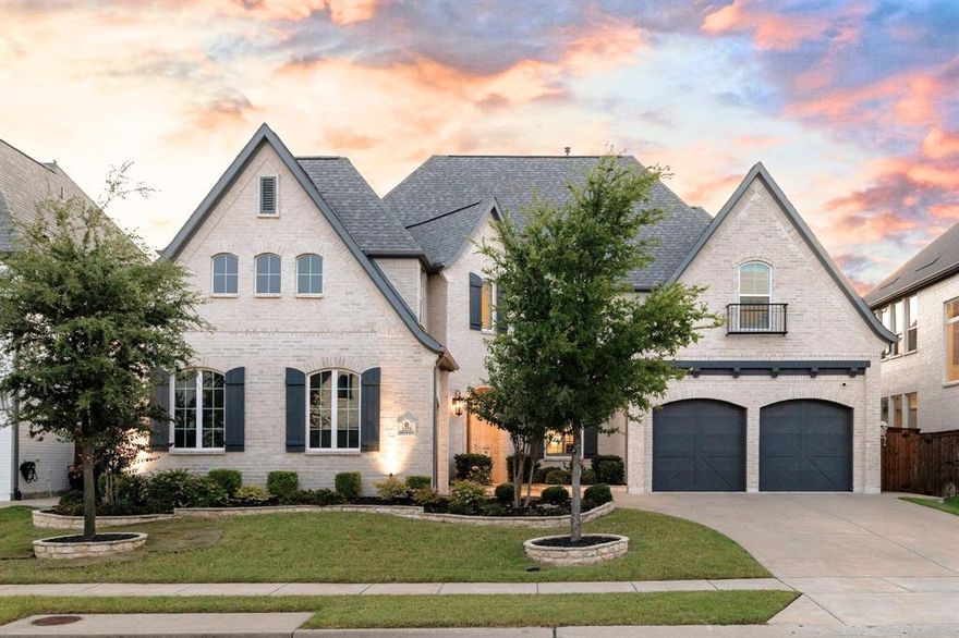 Welcome to this stunning 5-bedroom, 5.1-bathroom home located in the highly sought-after master-planned community of Light Farms. Thoughtfully designed with light, bright finishes and an open-concept layout, this home is perfect for both entertaining and everyday living. Soaring vaulted ceilings, a cozy fireplace, and walls of windows bring warmth and natural light into the main living area, which flows seamlessly into the kitchen, breakfast, and formal dining spaces. The kitchen is a dream with custom cabinetry, an oversized island, and elegant finishes throughout. The spacious primary suite features a private coffee bar and built-in cabinetry leading into a luxurious en-suite bathroom with a soaking tub, walk-in shower, dual vanities, and generous closet space. A second bedroom with a private en-suite bath is located downstairs, offering ideal guest or multigenerational accommodations. Step outside to your own private oasis—an expertly designed backyard retreat complete with a sparkling pool, spa, tanning ledge, tranquil water features, outdoor shower, covered pergola with built-in lighting, and built-in grill area. Surrounded by lush landscaping and privacy trees, this space is perfect for both relaxation and entertaining. Located in the heart of Light Farms, residents enjoy access to resort-style amenities including miles of hike and bike trails, multiple community pools including a junior Olympic pool, a state-of-the-art fitness center, tennis and pickleball courts, basketball and sand volleyball courts, bocce ball, a private lake, an on-site elementary school, and The Nook, the neighborhood’s own restaurant and market. With community events, Light Farms offers a vibrant and connected lifestyle like no other.