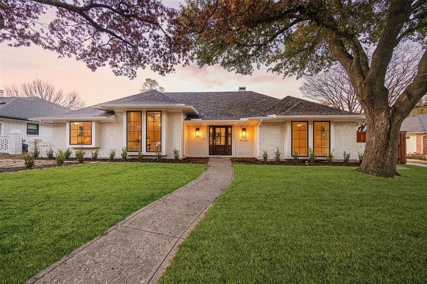 There’s just something about 9210 Windy Crest. Step inside and that something resonates immediately — beyond the open sightlines, a quiet warmth invites. Each space unfolds into another with graceful depth, offering room to spread out while maintaining connection. Beautiful yet intimate, it simply feels like home. Graced by a pool, the home wraps around a gracious back patio framed by views from multiple rooms, perfect for entertaining, morning coffee, and evening aperitif. Thoughtfully reimagined by Maverick Design and Wedgewood Homes, this single-story rests on a .2-acre homesite shaded by mature trees. 3 bedrooms, 3 bathrooms, 2 living spaces, PLUS AN OFFICE complete the thoughtful floor plan. A beautifully appointed kitchen, defined by light cabinetry, a bespoke vent hood, and a six-burner gas range, will satisfy even the most discerning tastes. The primary living area gathers comfortably around the fireplace, while the dining space offers flexibility for intimate evenings or larger celebrations. A dedicated study provides a quiet work-from-home retreat, and a secondary living area adapts beautifully to your needs — ideal as a media room, fitness space, playroom. The primary suite opens directly to the covered patio and pool, and is complemented by a spa-inspired bath with soaking tub and large walk-in shower. 2 additional bedrooms are thoughtfully positioned with stylish full bathrooms (2). Outdoor living feels both inviting and manageable. The covered patio extends the interior outdoors, overlooking a private pool designed for year-round enjoyment. Behind the scenes, meaningful improvements support long-term comfort and efficiency, ask agent for details. Ideally located with convenient access to shopping, dining, and major routes, this home pairs refined aesthetics with everyday livability in one of Lake Highlands’ most cherished neighborhoods.