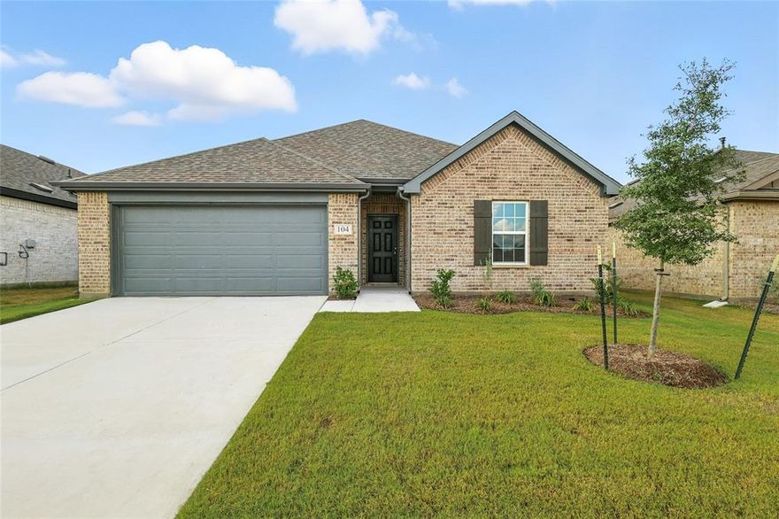 Discover the charm of this stunning new construction, single-story DRB Homes! The Avalon Plan spans an impressive 1,553 sq ft, offering a thoughtfully designed layout that includes four inviting bedrooms and two beautifully appointed bathrooms. A spacious two-car garage provides convenience and ample storage. Enter inside to find a spacious kitchen, featuring a large central island that serves as the heart of the home, perfectly positioned to flow into the great room and casual dining area, making it ideal for entertaining family and friends. The sunlit open-concept living area creates a warm and inviting atmosphere. Retreat to the luxurious owner’s suite, which boasts a serene ambiance and an elegant connection to a spa-like bathroom. Here, you'll find dual sinks, a generously sized shower, and an expansive private closet that caters to all your storage needs. This home truly combines comfort and sophistication, making it a perfect sanctuary for modern living. Set against the tranquil Texan landscape, Patriot Estates offers a wealth of community amenities that the entire family will cherish. Explore scenic green spaces and walking trails perfect for both exercise and relaxation. Cool off in the sparkling pool, which fosters community bonding. Your little ones can let their imaginations thrive at the playground, while you can enjoy friendly matches on the basketball court or demonstrate your soccer skills on the dedicated field. Gather with family and friends at the picnic area for delightful moments filled with laughter. With proximity to Midlothian and Alvarado, Patriot Estates ensures convenient access to dining, shopping, and entertainment options.