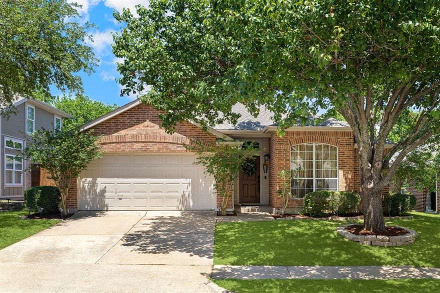 Incredible opportunity to own this immaculately maintained one-story ranch home located on the GREENBELT and walking distance to the GOLF CLUB! This vibrant master-planned community is celebrated for its scenic beauty and outstanding amenities. Residents enjoy multiple swimming pools, playgrounds, trails, and well-maintained parks. At the heart of the community is the acclaimed Woodbridge Golf Club, featuring an 18-hole championship course and a clubhouse. With a family-friendly atmosphere, top-rated schools, and convenient access to shopping and dining, Woodbridge offers an exceptional place to call home. This home has serious curb appeal with mature shade trees, professional landscaping, and scenic backdrops.  Upon entering this loved-in home, you will be welcomed into a move-in-ready home with tons of natural light, tall ceilings, new luxury flooring, freshly painted walls, and stylish features. Did we mention no carpet! There is a large dining area that can also serve as an office or a kids' playroom, depending on your needs. The kitchen features stainless steel appliances, professionally painted cabinets, and a new oversized stainless steel undermount sink with an industrial faucet. The kitchen opens to the large living room, which features a gas fireplace and incredible views. This is a perfect place to relax and create those special family memories. There is a large breakfast area that leads out to a covered patio, extending the living space outside. This is a special lot with a large yard, plenty of privacy, direct access to the greenbelt, and walking trails. The large primary bedroom is a true oasis, featuring an ensuite bath with a bay window and a window seat. The primary bath has dual vanities, a makeup desk, a large shower, a huge walk-in closet, and a soaking tub. This home has it all! A perfect place to raise a family, greenbelt privacy, tons of amenities, walking distance to the golf club, & it’s move-in ready! This one won’t last long, better hurry!