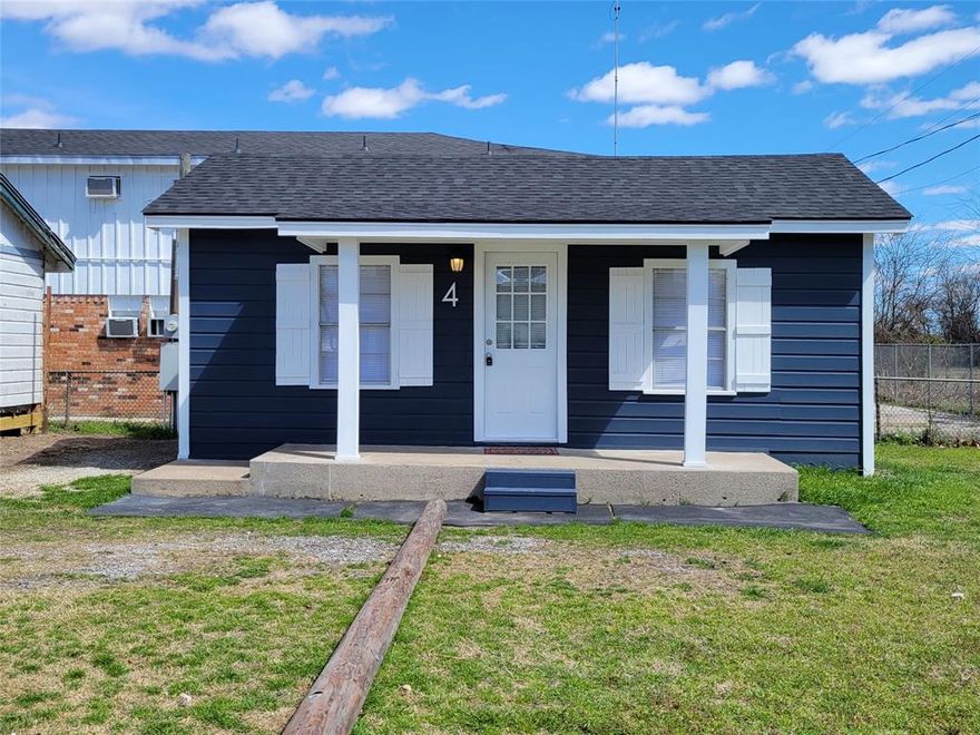 Cute Efficiency Cottage available at the Bluebonnet Cabins in West Tawakoni! Hi-speed WIFI included!  Short term and-or furnished lease options are also available!  Recently updated cabin features nice kitchen cabinets, white granite counters, electric range, microwave, and ventahood.  Brand new easy to clean vinyl flooring.  Updated bathroom and fixtures, vanity, and a large walk-in shower.  Nicely laid out with pocket door and closet in bath.  Wall unit heating and cooling. Freshly painted inside with convenient onsite parking and on-site washer and dryer.