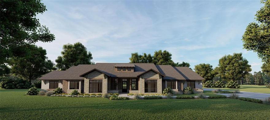 Modern Texas Living on 2 Acres — Custom Home Just 20 Minutes from Fort Worth 4,249 Sq Ft, 5 Beds, 4.5 Baths, Oversized 3-Car Garage. Welcome to your private retreat in Summit Ranch—where modern design, expert craftsmanship, and wide-open Texas skies come together just 20 minutes from the heart of Fort Worth. Built by Westford Builders (Tom Struhs), a trusted name in DFW luxury for over 40 years, this 5-bedroom, 4.5-bath custom home is made for the way you live, work, and entertain today.  Designed for Entertaining Step through a bold custom steel entry door into a sunlit, open-concept floor plan that seamlessly connects the living, dining, and chef’s kitchen. Enjoy the oversized island, butler’s pantry, second refrigerator, and built-in wine fridge—perfect for hosting gatherings of any size. A warm indoor fireplace adds cozy charm, while expansive Pella wood windows bring in sweeping views and natural light. Indoor-Outdoor Flow - Take the party outside to the spacious covered patios featuring an outdoor fireplace—ideal for al fresco dining or relaxing under the stars, all surrounded by the privacy of your 2-acre lot. Luxury Meets Efficiency • Full encapsulation foam insulation for year-round comfort and energy saving • Custom cabinetry, solid stain-grade doors, and rich hardwood flooring throughout • Durable composite roof, propane utilities. • Bonus room above the garage—perfect for a gym, media room, or guest suite • Additional first-floor flex room for a home office or playroom • Oversized 3-car garage with plenty of room for tools, toys, or hobbies. Still time to personalize your finishes and colors—but don’t wait. This rare opportunity won’t last long. Listed by Briggs Freeman - Sotheby’s International Realty. A rare blend of comfort, style, and space—crafted for those who love to live large and entertain often. New Construction - Photos are renderings.