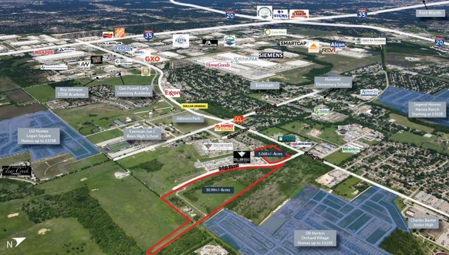 Vanguard Real Estate Advisors (“VREA”) has been exclusively retained by Ownership to offer the opportunity to purchase two development Sites located at 8932 Balch Street, 9128 Crimson Lane, 9105 Azure Lane, and 9501 South Race Street in Fort Worth, TX. These sites can be bought together or separately. This offering has a concept plan for 372 dwelling units—120 units on the North Site (5.068+- acres and zoned for multifamily) and 252 units on the South Site (30.99+- acres and zoned for townhomes). 

Both Sites are located just 2 miles east of Interstate 35 and 2.5 miles south of Interstate 20, two major thoroughfares that provide excellent accessibility. These Sites are located near key community amenities including Everman High School and Johnson Park, adding to their appeal for future residents. A hub of the south central Tarrant County industrial submarket is located a mile west from the Sites, giving future residents excellent employment opportunities. With pricing at just $3.75 per square foot for the North Site and $1.50 per square foot for the South Site, this is a great opportunity to acquire well-located entitled land in a high-demand area.