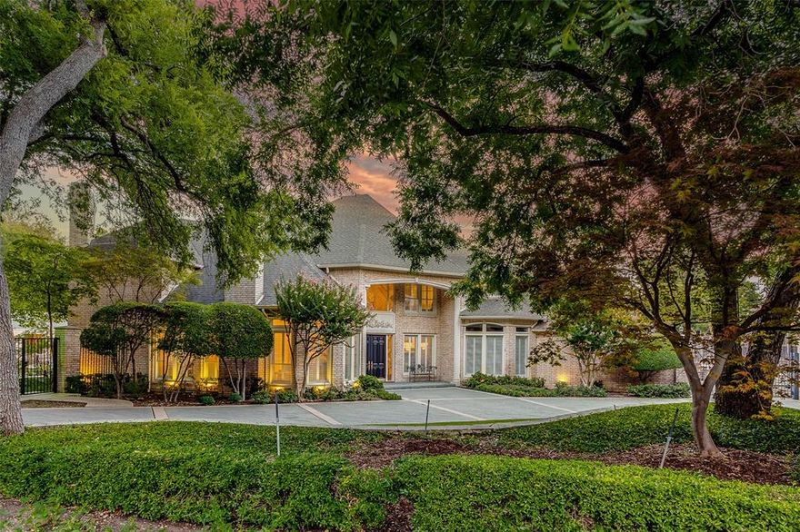 .92 acre with over 20 mature trees in a parklike setting! 7,081 square feet (DCAD) includes an 1800+sq ft showstopper trophy-great room with architectural details, added in 2001. Vaulted ceilings with exposed timber trusses. Temperature controlled wine cellar for 2800 bottles. Expansive floor to ceiling stone fireplace. The space is vast and versatile, but the lodge-like feel of this room is warm, cozy and inviting. Open concept kitchen-family room with two story windows that wrap around the room and flood the space with natural light and views of the pool and grounds. Take the party outside to the covered patio and pool area with outdoor kitchen. Grand windows in the primary suite with views. The upper level features four bedrooms and three full baths. 4 car garage, dual staircases and tons of storage throughout the house. The City of Addison offers outstanding places to shop and dine plus residents can enjoy a fully equipped gym, pools and trails for a nominal fee.