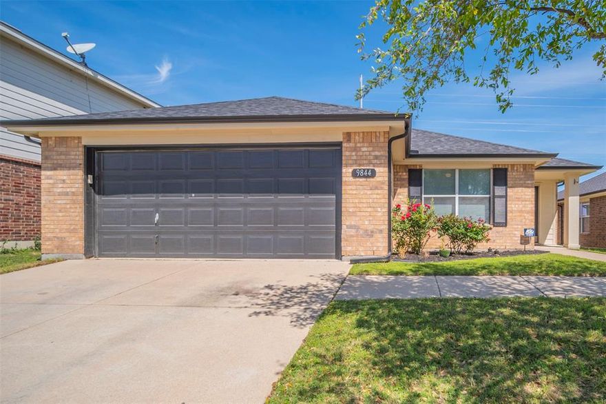 Beautifully renovated, three-bedroom, two-bath, easy-living home with a spacious open floor plan located in Falcon Ridge. Elementary school nearby. Luxury vinyl plank, gray-toned flooring throughout. Large living area with multiple options for furniture placement. Inviting breakfast and dining area with easy access to the open patio and well-planned kitchen with gray cabinets, new countertops, new blinds, new kitchen sink, and plentiful workspace. Enjoy the stainless steel appliances, including a refrigerator and movable island work area. Nice-sized primary bedroom as well as two additional split bedrooms. Plentiful storage with walk-in and easy-entry closets.  Updated bathrooms. Separate the utility and pantry from the living area. Washer and Dryer included. Light and bright throughout with a nice-sized backyard. Currently undeveloped land behind this lovely home offers privacy for backyard enjoyment. The owner has final approval of all apps and animals. Please, no aggressive breed animals. Photos show previous furnishings - not included. The window shades and kitchen sink have been upgraded after date of photos.