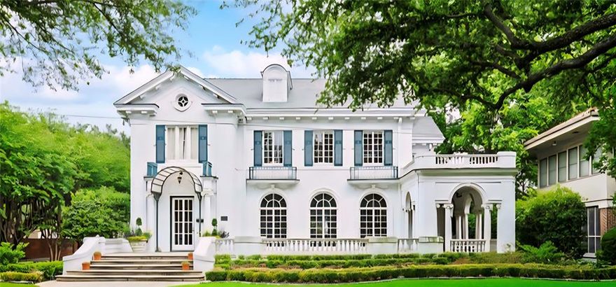 This magnificent Estate designed by the renowned architect Hal Thompson stands as a true designated Dallas landmark. With it's unparalleled charm it is a once in a lifetime opportunity to call home. They don't build homes with these materials & such incredible craftsmanship anymore. In 2012 the  home was brought into todays standards while keeping many original fixtures in place!  Most of the plumbing & electrical as well as 4 zoned HVAC units, furnaces, tankless water heater, roof under lament & much more. This home has been featured in magazines, newspapers & videos on social media due to it's elegance & location on prestigious Swiss Ave. It was appraised last May for 3.25 million! Guest house adds an additional approx. 880 sq ft & adds 2 more bedrooms, full bath, kitchen & 2nd full size laundry area & an original 1916 telephone! The main house grand great room has Venetian plaster walls & sunroom over looking a secret garden. Elegant formal dining has original chandeliers & sconces. Interior is adorned with soaring ceilings, oak hardwoods, dentate ceiling crown molding, handcrafted fireplaces & many steel casement windows all culminating elegance & sophistication. Gourmet kitchen with 2 sinks, 2 dw, Wolf range, dbl ovens, microwave, warming drawer, quartzite counters, hidden sect desk, walk-in pantry, glass-front cabinets with lighting, ice maker, large & mini refrig & more. Primary suite with 4 closets, fireplace & bath with heated floors, luxury duo shower with rain & sauna features & heated tub. Sonos system serves many rooms & primary suite has separate sound for the shower. Huge media rm. with mini fridge, microwave & theater equip. An ELEVATOR services the 1st & 2nd floor. Exterior with extensive landscaping, side Loggia patio, grand front walkway lit by tree-mounted spotlights, & a matching chicken coop. Sparkling pool, hot tub, landscaping, lighting & more. Dog shower & outdoor shower are adjacent to the pool area. See the feature list & remodel pages.