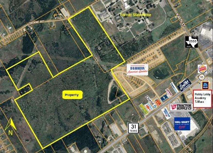 The land is located in Corsicana, the county seat of Navarro County about 50 miles SE of downtown Dallas along IH45. Corsicana has done a great job attracting industry and related jobs, but has a severe housing shortage that was recognized a few years ago with little product added since. The tract is located in West Corsicana where the newer commercial development has taken place including a Walmart, Academy, Atwoods, Hobby Lobby, TJ Maxx, Tractor Supply, Ulta, Aldi, and national QSRs. This is the rear SFR land in a master planned development, and is zoned in a PD for 741 lots, mostly 50 foot frontages, Preliminary Plat approved, and most engineering done.  Phase 1 had 116 lots and were built out by DRH and the developer. This is suited for either a SFR developer, builder-developer, or investor.