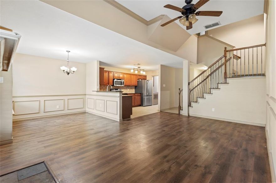 This beautifully updated 3-bedroom, 2.5-bathroom townhome, where modern comfort meets everyday convenience. The open-concept layout creates a bright and inviting flow, perfect for both entertaining and relaxed living. The kitchen stands out with granite countertops, a stylish backsplash, and plenty of storage including a smartly designed space under the staircase.

Recent upgrades bring peace of mind, with the entire HVAC system replaced in May 2022 and a Whole Home Air Scrubber added for cleaner, healthier air year-round. In April 2024, a brand-new deck with a covered patio was added, offering the perfect spot to unwind outdoors or enjoy time with friends and family.

Surrounded by greenery, this home provides a serene view right from your doorstep while storm doors add both security and convenience. The location couldn’t be better, nestled between Dallas and Fort Worth, with easy access to Arlington’s entertainment district and just minutes from DFW Airport.

This home isn’t just move-in ready, it’s ready to be your next chapter.