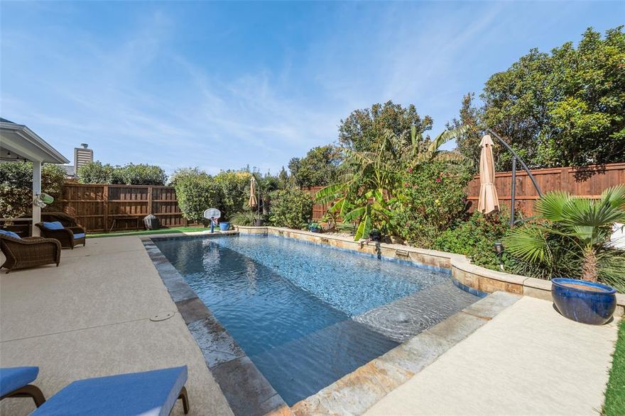 Stunning, recently upgraded home with a private pool in the heart of Roanoke! This beautifully designed property blends elegance and comfort, located in a quiet, family-friendly neighborhood with top-rated Northwest ISD schools. This property offers the ideal combination of luxurious features and everyday functionality — complete with your own private backyard oasis and sparkling pool!  Inside, enjoy a bright open-concept floor plan with soaring ceilings, natural light, new windows, and high-end finishes. The gourmet kitchen features granite countertops, a large island, stainless steel appliances, and ample storage—perfect for cooking and entertaining. The spacious primary suite offers a spa-like bathroom with dual vanities, soaking tub, walk-in shower, and his-and-her closets. Secondary bedrooms are generously sized, and the entire upstairs features beautiful hardwood floors. Step outside to your private backyard oasis with a resort-style pool, covered patio, new fence, and outdoor entertaining space ideal for BBQs, gatherings, or relaxing in the Texas sun. Located just minutes from schools, shopping, dining, and entertainment, with easy access to major highways for a quick commute to Dallas or Fort Worth. This home truly has it all — comfort, style, and an unbeatable location. Don’t miss your chance to own this Roanoke gem — it won’t stay on the market long!