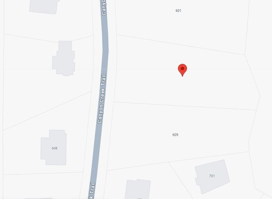 1 Acre Estate Vacant Lot, 605 Canyon Creek Trail, Fort Worth 76112 NO HOA! Rare opportunity to build on a private, heavily treed 1-acre lot in established Woodhaven. Quiet street with rolling terrain ideal for a custom home. Located within city limits with nearby access to water, sewer, electric, and gas (buyer to verify). Minutes to Gateway Park, undergoing a major $140M city-backed redevelopment with new trails, sports fields, and future amenities , plus Meadowbrook Golf Course renovation underway. Convenient access to I-30 & I-820, Downtown Fort Worth, Arlington, and DFW Airport, with shopping and dining along Eastchase Pkwy. Bring your builder. Why this location stands out: Gateway Park (minutes away): Major $140M+ city-backed redevelopment transforming nearly 800 acres into Fort Worth’s “Central Park” with new trails, sports fields, playgrounds, and future features like an amphitheater, boardwalk, and expanded recreation hubs Outdoor lifestyle: Access to miles of Trinity River trails, off-leash dog park, biking, and green space an increasing draw for buyers seeking lifestyle + land Meadowbrook Golf Course: City course undergoing a major renovation with planned reopening, adding long-term value to the immediate area Growth corridor access: Quick connections to I-30 & I-820, placing you minutes from Downtown Fort Worth, Arlington’s entertainment district, and DFW Airport Retail & daily convenience: Strong retail corridor along Eastchase Pkwy with continued commercial activity and redevelopment supporting long-term neighborhood growth.