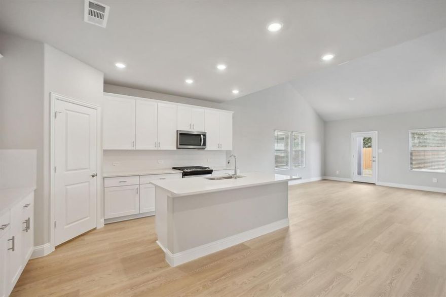 Brand new, energy-efficient home ready NOW! Skip the theater and enjoy movie night at home from the comfort of the Kessler's second-story game room. White cabinets with veined white quartz countertops, tan tone EVP flooring with dark beige textured carpet. Escape the bustle of the city without being too far from the action. Beat the summer heat at the neighborhood amenity center complete with a resort-style pool. Zoned in the sought-after Crowley ISD, Tesoro at Chisholm Trail Ranch offers six floor plans to fit your family’s lifestyle. We also build each home with energy-efficient features that cut down on utility bills so you can afford to do more living.*  Each of our homes is built with innovative, energy-efficient features designed to help you enjoy more savings, better health, real comfort and peace of mind.