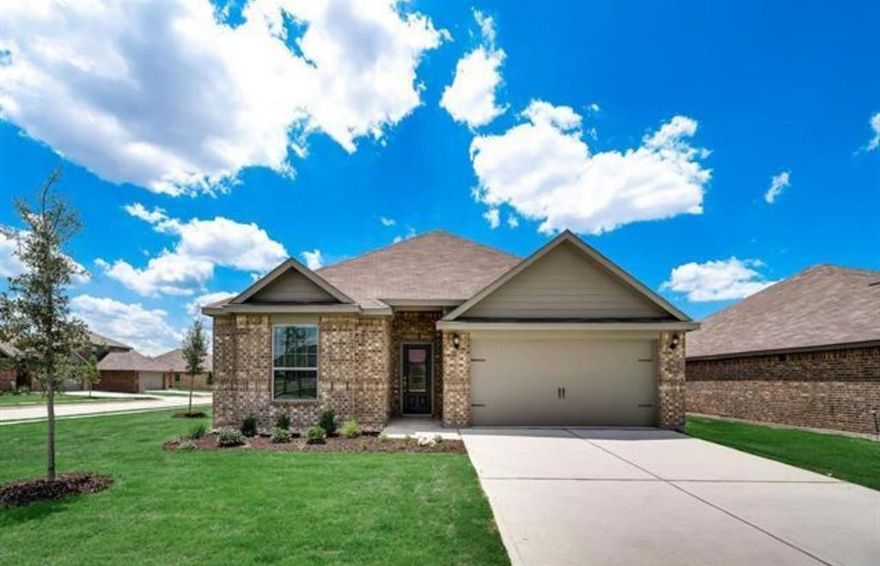 This newer construction home is located within the amenity-rich community of Lasater Ranch in Crowley, Texas. This one-story home has a thoughtfully designed layout with a large, centrally located family room, beautifull chef-ready kitchen and formal dining room. With three big bedrooms, two full baths and the added outdoor space of the covered back patio, this home offers an abundant amount of space. Many upgrades. A full suite of energy-efficient kitchen appliances including refrigerator, sparkling granite countertops, luxury vinyl-plank flooring, a Wi-Fi-enabled garage door opener and a programmable thermostat are just a few of the remarkable upgrades that come in this newer home.