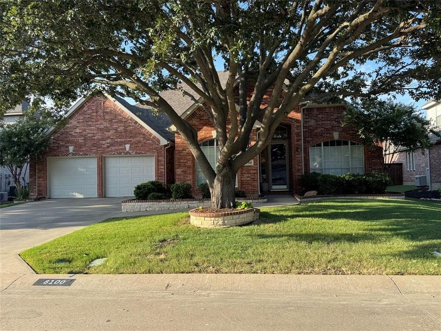 WELCOME TO STONEBRIDGE RANCH.  This lovely one story, built by Highland Homes Is located on a cul de sac street, walking distance to two parks (including the Stonebridge Aquatic Center and pickleball courts).  Upon entry to the wide foyer there is a private office to the right with French doors and plenty of light, plus 2 bedrooms and a full bath to the left.  As you progress through the home the 12 foot ceilings give you the feeling of a much larger home.  The living room boasts a gas fireplace with custom mantle and raised marble hearth.  The kitchen with island and corner pantry offer tons of storage and extensive counter space for the most advanced chefs.  Enjoy your morning beverage listening to the water features in the pool.  The  covered patio is perfect for outdoor dining or hosting parties with easy access back and forth into the kitchen.  The owners suite with sitting area viewing the pool and yard is located at rear of home.  A 4th bedroom plus full bath off back hallway.