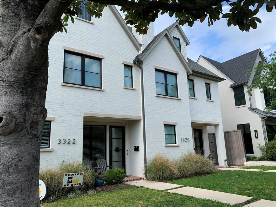 Welcome home to this beautiful single-family attached home, completed in 2022 by J Gregory Homes.  Located in the Highland Park ISD, walkable to SMU & Snider Plaza shopping & dining, you will love the open floor plan plus exciting design elements.  Enjoy relaxing in the main living area with fireplace & wet bar, open to the dining area & kitchen. The white kitchen offers a large center island with breakfast bar, gas cooking, double ovens, built-in refrigerator, & pantry, overlooking the turfed side yard. A home office or downstairs bedroom with full bath completes the first level.  Retreat upstairs to your primary bedroom suite with luxurious bath, dual vanities, freestanding tub, separate double shower, & spacious closet.  A bedroom with ensuite bath plus two more bedrooms with a jack-&-jill bath, & a full-size laundry complete the second level. The third level includes a second living area plus a sixth bedroom with full bath. Make this your forever home, or invest in a prime rental property.  Currently leased through July 15, 2025.