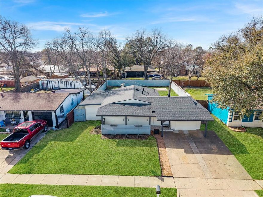 **Preferred Lender offering 1% lender credit to buyers to apply towards closing costs or rate buy down**New to the market, located in an established neighborhood. 4 bedrooms with Oversized master bed, 2 full bath with standing shower, 1530 sqft with a big backyard and gorgeous pecan tree out back. Kitchen includes granite counter tops, light fixtures, satin nickel fixtures & hardware, laminate flooring, baseboards, ceramic tile, stainless steel appliances including washer and dryer, Just 9 minutes away from the AT&T stadium makes the upside hard to ignore.