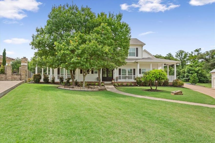 Welcome to this incredibly beautiful custom built home in the Cloister Addition of Waco next to Cameron Park.  After entering the home there will be a beautiful staircase and to the left is the formal dining room and living area divided by a see through propane fireplace.    There is also off the formal dining room area a full size wet bar with an ice machine and refrig.    This kitchen is a chef's dream with a gas stove and pot filler.    Plenty of space for cooking and entertaining and overlooks the family room.   There is also a full size refrigerator separate from the full size freezer.    On the back left of the home sits the master suite.   The master bath has a separate tub and huge walk in tiled shower with huge walk in separate closets for his and her.  There is a bedroom or office as well in the front of the house with the two other bedrooms being upstairs.    As you get to the top of the stairs, there is an incredible gameroom, media room for the family with a huge screen for movies and media projector and surround sound.     Each of the two large bedrooms upstairs have their own full bathrooms and separate walk in closets! Off the media room which is a huge bonus to this house,  is an entrance to an over the garage apartment  that is 1,136 sq ft.  There is also  its own entrance to the apartment by the garage and a private balcony.   This apartment is perfect for extended family or college students.   It has its own family room, full-size kitchen with granite tops, nice bedroom and full bath with a washer dryer!    Also included with this home is a water filtration and softener system throughout.  This house is an incredible family home with plenty room for guests and entertaining.    The HOA also has tennis courts and a fire pit for your use.   WISD.   Close to Baylor University.   Call for a private showing of this incredible property!