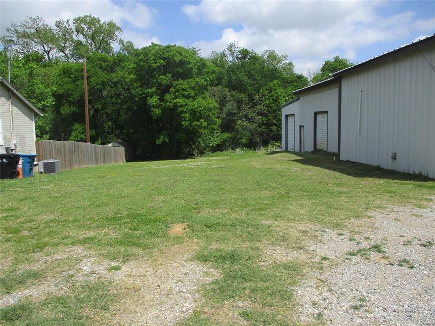 Open lot, clear in front, trees in the back 
.2066 acre commercial lot.