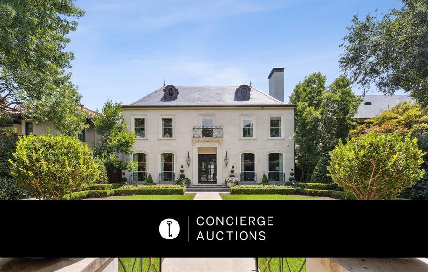 AUCTION BIDDING OPEN: Bidding ends 12-12-2023. Previously Listed for $9.75M. Current High Bid $4.2M. No Reserve. Showings Daily by Appointment. Open Fri-Sun 1-4PM.

This French Provincial-style estate in the heart of Highland Park is the height of glamour and sophistication. Designed by Jan Showers and featured in Luxe and D Magazines, this rare home features luxury finishes. The current home layout has five en-suite bedrooms and a wide range of entertaining and living spaces, including a solarium, library, home office, and fitness room. With a formal living space and two casual living areas, there is abundant room to entertain! The primary bedroom features a dressing area fit for royalty, with built-in storage and displays. Enjoy a drink on the screened porch or soak in the sun by the beautiful pool. Located on a short, private street within walking distance of the Dallas Country Club, this French-style estate is the ultimate Texas retreat.