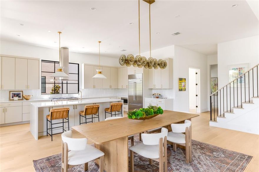 Model Home for Preston Hollow Village open Tuesday - Sunday 2pm - 4pm. Newly completed in 2023, this light-filled home is master crafted and boldly designed to define a progressive lifestyle with easy access to shopping, airports, medical districts and more. Located in the coveted Preston Hollow Village Gated Community, this 3 bedroom, 3.1 bath home is complete with hardwood floors and spans just under 3,800 Sf. With a seamless flow throughout, this open-concept, Rosewood Custom build perfectly blends modern homes with urban living. The large living and dining space merges beautifully with the fully equipped, state-of-the-art kitchen, complete with Wolf appliances, quartz countertops, ample storage and a Sub-Zero refrigerator. The downstairs primary suite is spacious and bright, featuring an en-suite bathroom and large walk-in closet with an additional storage closet. Upstairs you will find a lovely flex space with two additional bedrooms, each with an en-suite bathroom and closet. Come discover luxury living in the heart of Preston Hollow Village.