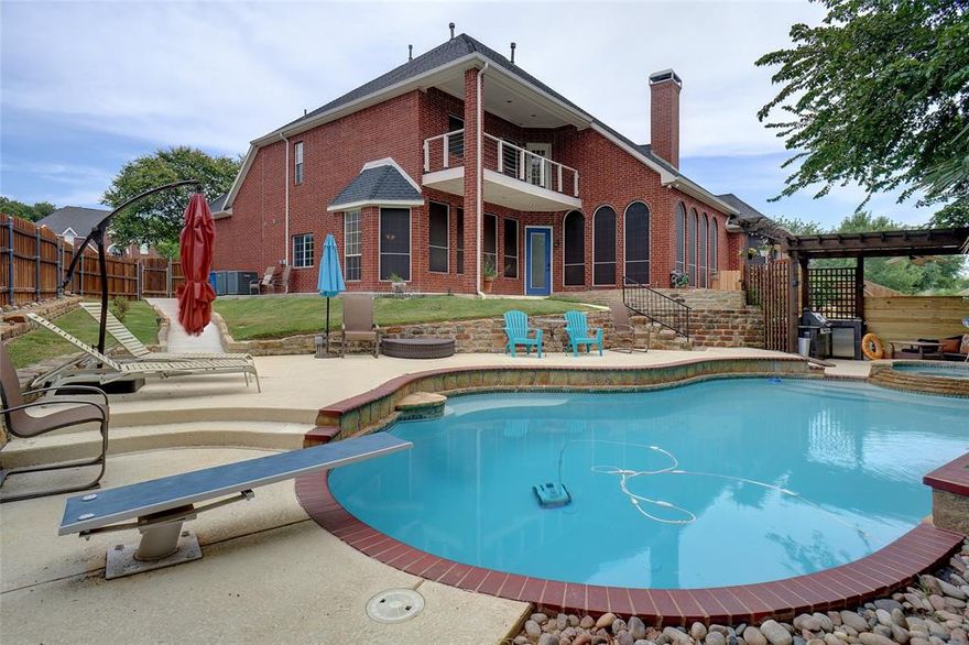 FOR LEASE! Beautiful 2 story home WITH A POOL, on cul-de-sac lot in the established Settlers Point Addition. Perfect for families, this home is located in the Heart of Argyle, close to Argyle grade school & middle school.  Lots of Living Space both upstairs AND downstairs that can be used for Media Room, Play Room, Game Room, Office; whatever your Dreams Desire! Master Bed & 2nd Bed downstairs. Formal Living, Dining & Den are downstairs. Beautiful Wood Floors though out most of the downstairs. Entry hosts 20 ft. ceilings. Dine in Kitchen overlooks a beautiful BACKYARD OASIS with Stonework & Winding Sidewalk leading down to the Pool, Spa Hot Tub, & Outdoor Grill Area which is covered by a Pergola. Backyard is divided for keeping pets away from pool area. Great for entertaining! The owner pays for pool maintenance and service. Call today to see!