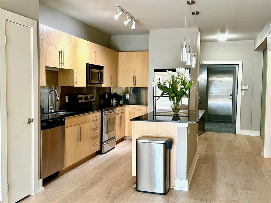 Bright Master Suite, 2 Bath, 2nd room can also be an office or Den, Beautiful, Bright Modern Condo with Top-of-the line Finishes & Multiple Upgrades. New Wood flooring. In Kitchen Dining & Wired for Flat Panel TV. Kitchen Features Granite Countertops, Maple cabinets, Stainless Appliances & gorgeous Island. Baths Offer Slab Travertine counters & Travertine Flooring. The master bedroom is upgraded with Frosted Glass Dividers which allows for tons of natural sunlight. Extra Storage Rm. located down the hall S-5. Minutes to Highland Park and Whole Foods, great area to be in. 2 Parking Spaces #23 is covered and #44 is uncovered. All measurements are approximate and schools need to be verified by the tenant or leasing agent.