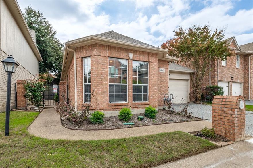 BACK-UP OFFERS NOW BEING CONSIDERED BY SELLER! Open, airy & updated North Dallas 1-story home in Plano ISD!  Enjoy & entertain for the holidays in your front living area with gas log fireplace, wet bar & vaulted ceiling! Open to spacious dining room & adjacent to ample kitchen & breakfast area!  Cool gated courtyard wrapping to pergola-topped patio! Attractive front door (2023) & NO front yard mowing (included in HOA)! Comcl-style SS kitchen sink (2023) with wood cutting board, drain rack & in-sink rinsing tub! Awesome kitchen SS gas range & dishwasher & microwave (2019)! Roof (2018), WiFi garage door opener (2019), NEST thermostat (2019)! Spacious master BR has private door to patio! Plantation shutters thruout! Garage pegboard ready for your tools, etc! Easy access shopping, schools, parks, business & entertainment centers in all directions!  Have family & friends for the holidays & celebrations! Still time to make it yours before the end of the year! This feels like home!