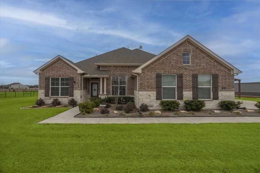 Welcome home to the perfect blend of comfort, style, and peaceful country living. Built in 2022 and nestled on a beautiful 1-acre lot, this exceptional single-story home offers the space, quality, and thoughtful upgrades that truly make it better than new.
From the moment you walk through the door, you’ll be drawn in by the warm wood flooring and the inviting open-concept design that creates the perfect setting for gathering with family and friends. The heart of the home is the stunning kitchen, featuring gorgeous granite countertops, abundant cabinetry, and plenty of space to cook and entertain. With 4 spacious bedrooms, 3 full bathrooms, and a dedicated office, this home offers flexibility for growing families, remote work, or hosting guests comfortably. Every room has been carefully designed with comfort in mind, including ceiling fans and window blinds already in place — details that make settling in effortless.
Built with spray foam insulation, this home not only feels cozy year-round but also helps keep utility costs low, giving you peace of mind and energy efficiency.  Step outside and enjoy the freedom that comes with owning a full acre -room to play, relax, entertain, or simply enjoy the quiet beauty of your surroundings. The 3-car garage provides plenty of space for vehicles.
And then there’s the shop — a dream setup for hobbyists, car enthusiasts, or anyone needing exceptional workspace and storage. This impressive 30’ x 40’ fully insulated steel shop includes a 20’ x 30’ attached steel carport, providing covered parking for up to four additional vehicles, with space for two inside the shop and two more under the carport. The shop is equipped with a 10’ x 10’ overhead door with an electric opener, a convenient walk-through door, and four windows that provide natural light, making it as functional as it is versatile.
This isn’t just a house - it’s a place to build memories, pursue hobbies, celebrate milestones, and truly feel at home.