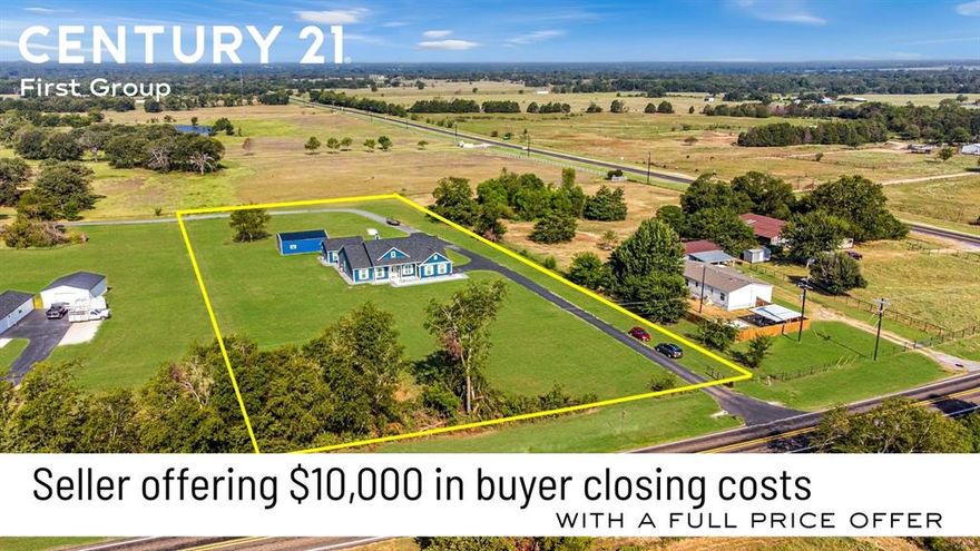 Discover the perfect blend of modern luxury and peaceful country living in this stunning custom home, completed in 2023. With over 3,100 sq ft of thoughtfully designed space, this property offers 5 bedrooms, 4.5 bathrooms, and high-end finishes throughout.

Situated on 2.81 serene acres, this home provides both privacy and convenience. Enjoy exceptional features including: Storm shelter for peace of mind, 840 sq ft workshop ideal for hobbies, storage, or additional workspace, paved asphalt driveway, Charming 1 bed, 1 bath guest quarters with full kitchen, living room, and laundry—598 sq ft of independent living space perfect for guests, multigenerational living, or rental income. Whether you're seeking a spacious homestead or a countryside escape with premium amenities, this property delivers it all.

Seller is offering $10,000 toward buyer closing costs with a full price offer!

Seller will consider all reasonable offers. Your dream home awaits!