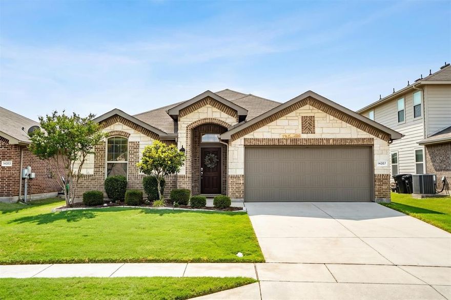 If you’ve been looking for a home that just feels right the minute you walk in, 14357 Artisan Drive is it. This well maintained one story home in Sendera Ranch offers the kind of layout and comfort that works for real life. Whether you’re hosting friends, spending quiet nights at home, or just needing space for everyone to spread out. With 4 bedrooms, 2 bathrooms, and an open concept design, the home feels spacious without losing that cozy, welcoming feel. The kitchen opens directly into the living and dining areas, making it easy to stay connected while cooking or entertaining. Granite countertops, ceramic tile, and natural light throughout give the home an updated look while still feeling warm and inviting. The living area is large enough for movie nights, game days, or just relaxing after a long day, and the split bedroom layout gives the primary suite a little extra privacy from the secondary bedrooms. The primary bedroom is tucked away in the back of the home and offers a peaceful retreat with plenty of room to unwind. The additional bedrooms are versatile and can easily work as guest rooms or even a home office setup. Outside, the covered patio is ready for morning coffee, weekend grilling, or winding down in the evenings. The backyard is easy to maintain while still giving you room to enjoy being outside.  One of the best parts of living here is the Sendera Ranch community itself. Residents enjoy pools, parks, playgrounds, walking trails, basketball courts, and neighborhood events throughout the year. It’s the kind of neighborhood where people still wave at each other and ride bikes until the streetlights come on. Plus, you’re zoned to highly sought after Northwest ISD and conveniently located near shopping, dining, and major highways for an easy commute. 14357 Artisan Drive is move in ready and offers the perfect mix of comfort, functionality, and community. It’s easy to picture yourself here the moment you walk through the door.