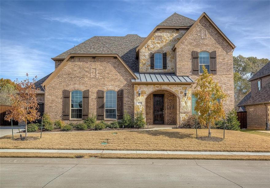 Only 12.9 miles from George Bush Freeway, this extraordinary, like new, amenity packed, brick & stone 5 bedroom, 4.1 bath, 3 car garage home is located on greenspace lot in established neighborhood with community pool, playground & clubhouse near great schools, shopping & beautiful Lake Ray Hubbard. Impressive curb appeal welcomes your arrival & beckons you in. The moment you open the door you will be greeted by attention to detail in every room. Roomy utility room includes built in cabinetry. This home has it all! Don’t miss it.