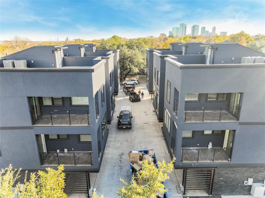Brand new 3 story townhome offering modern design, exceptional outdoor living, and skyline views of Downtown Fort Worth. This residence features a private rooftop deck plus two additional patios, ideal for entertaining and enjoying city and park views. A small private yard and 2 car garage provide added convenience and functionality.

The interior showcases abundant natural light, open-concept living spaces, and upscale finishes throughout. The kitchen is equipped with quartz countertops, custom cabinetry, stainless steel appliances, and contemporary fixtures. Spacious bedrooms, modern bathrooms, and thoughtful layout design create a comfortable and stylish living environment.

Located with a park directly behind the property and offering quick access to Downtown Fort Worth and the Fort Worth Stockyards, along with dining, entertainment, and major roadways. New construction with quality craftsmanship and low maintenance living.